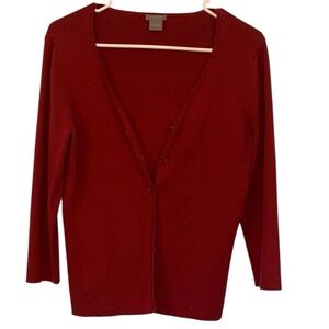 Ann Taylor Deep Red Cardigan Sweater